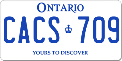 ON license plate CACS709