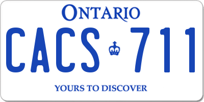 ON license plate CACS711