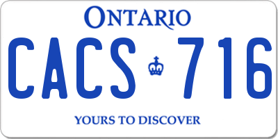 ON license plate CACS716