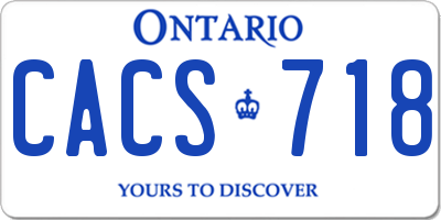 ON license plate CACS718