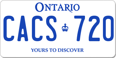 ON license plate CACS720