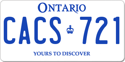 ON license plate CACS721