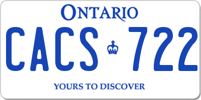 ON license plate CACS722