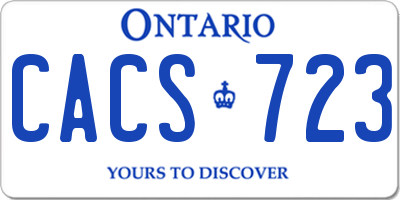 ON license plate CACS723