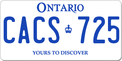 ON license plate CACS725