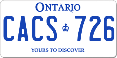 ON license plate CACS726