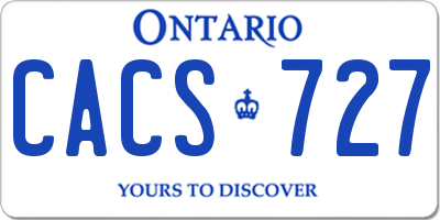 ON license plate CACS727