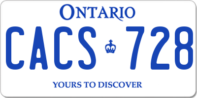 ON license plate CACS728