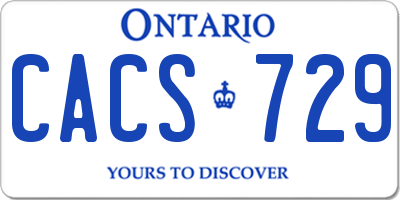 ON license plate CACS729