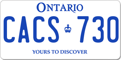 ON license plate CACS730