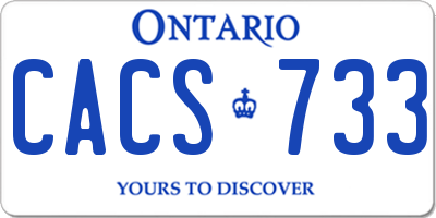 ON license plate CACS733