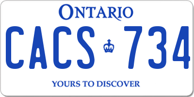 ON license plate CACS734