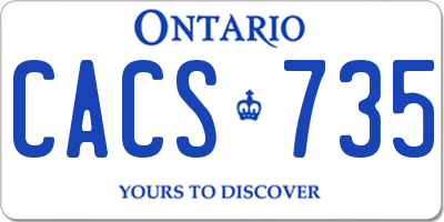 ON license plate CACS735