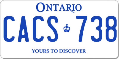 ON license plate CACS738