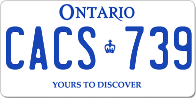 ON license plate CACS739