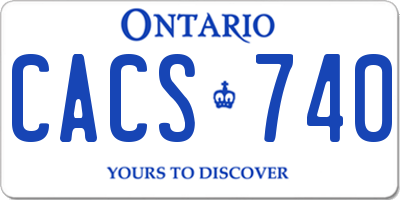 ON license plate CACS740