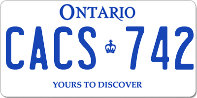 ON license plate CACS742