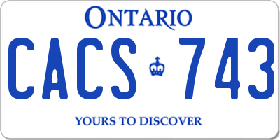 ON license plate CACS743