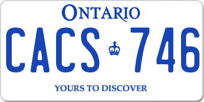 ON license plate CACS746