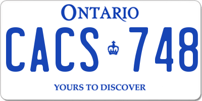 ON license plate CACS748