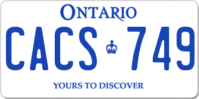 ON license plate CACS749