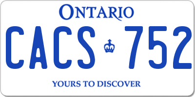 ON license plate CACS752