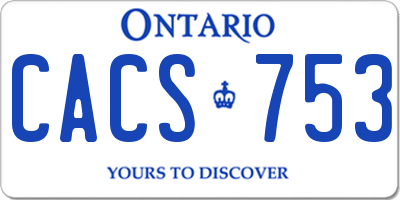 ON license plate CACS753