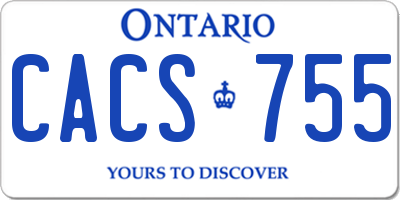 ON license plate CACS755