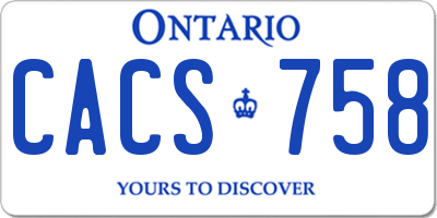 ON license plate CACS758