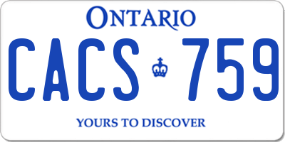 ON license plate CACS759