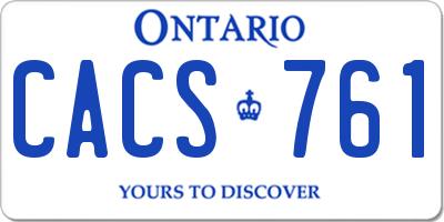 ON license plate CACS761