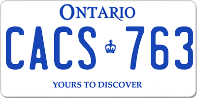 ON license plate CACS763