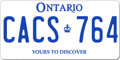 ON license plate CACS764