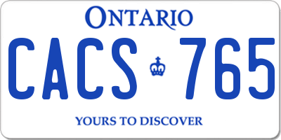 ON license plate CACS765