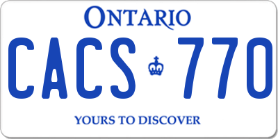 ON license plate CACS770