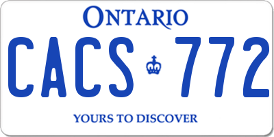 ON license plate CACS772