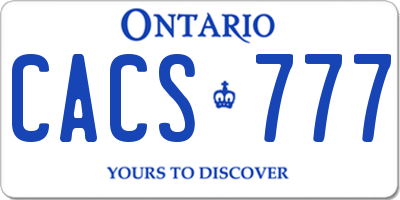 ON license plate CACS777