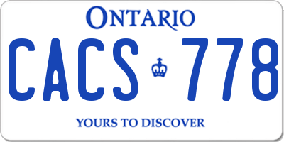 ON license plate CACS778