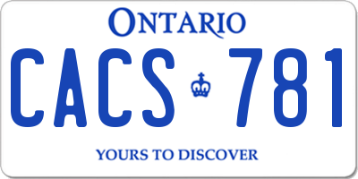 ON license plate CACS781