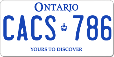 ON license plate CACS786