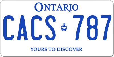 ON license plate CACS787