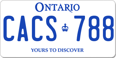 ON license plate CACS788