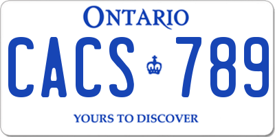 ON license plate CACS789