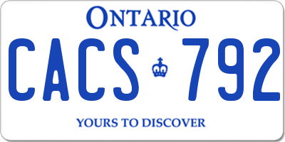 ON license plate CACS792