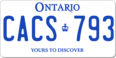 ON license plate CACS793