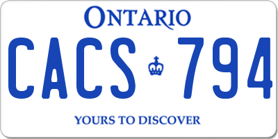 ON license plate CACS794