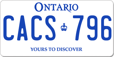 ON license plate CACS796