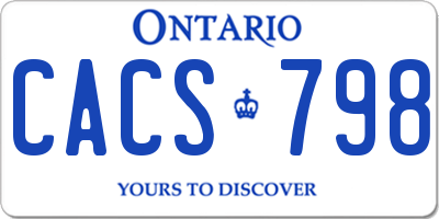 ON license plate CACS798