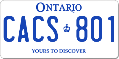 ON license plate CACS801