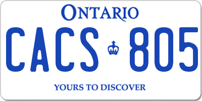 ON license plate CACS805